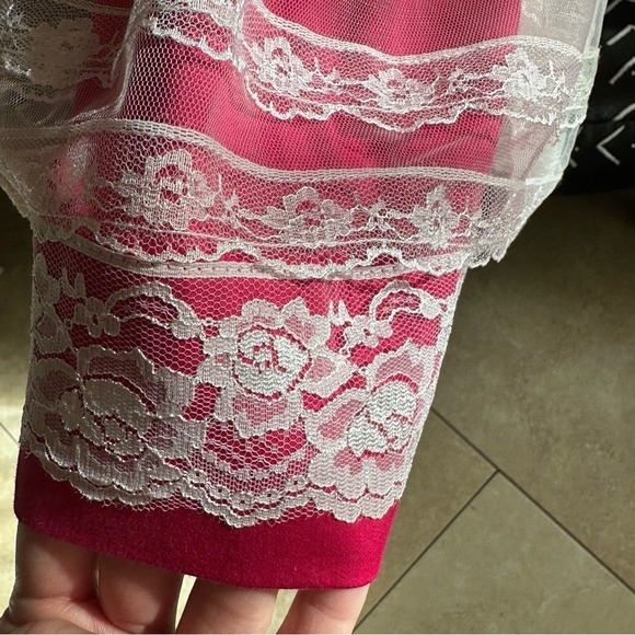 NWT Dollcake Picture Perfect Girls Dress 12 Lace Red VTG style floral Red Fairy - Picture 8 of 8